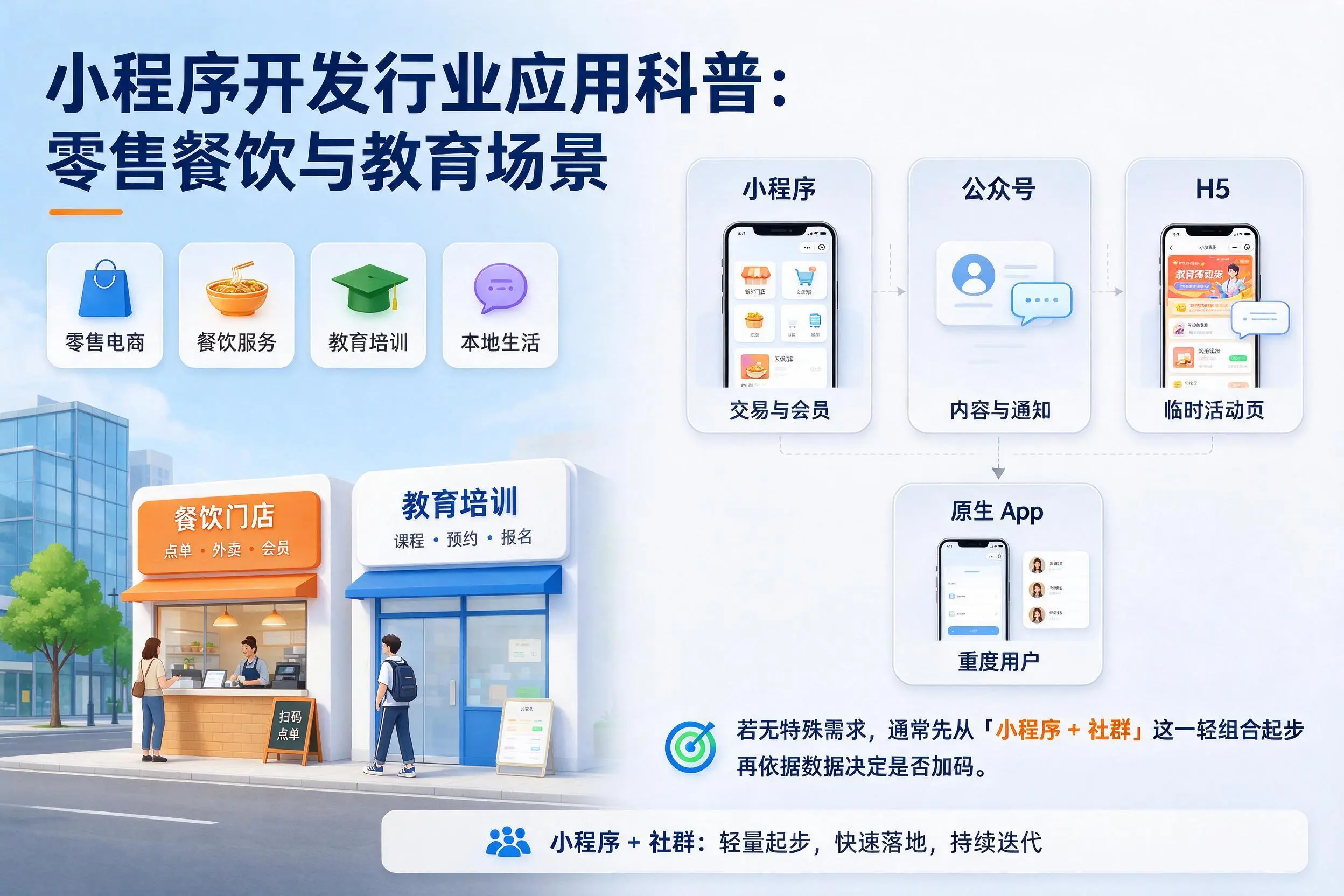 江苏小程序开发行业应用科普:零售餐饮与教育场景